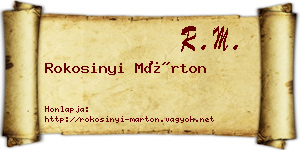 Rokosinyi Márton névjegykártya