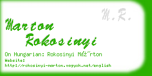marton rokosinyi business card